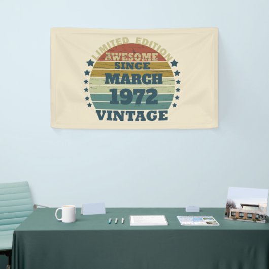 パーソナライズされたヴィンテージ誕生日プレゼント 横断幕 (トレードショー)