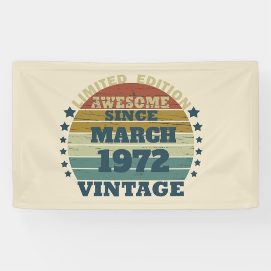 パーソナライズされたヴィンテージ誕生日プレゼント 横断幕 (横)