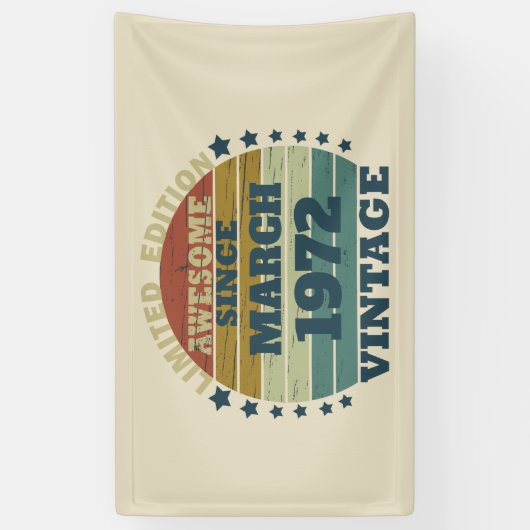 パーソナライズされたヴィンテージ誕生日プレゼント 横断幕 (縦)