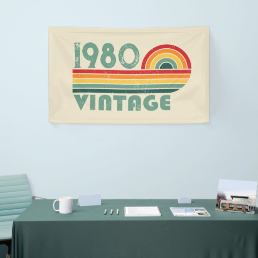 パーソナライズされたヴィンテージ誕生日プレゼント 横断幕 (トレードショー)