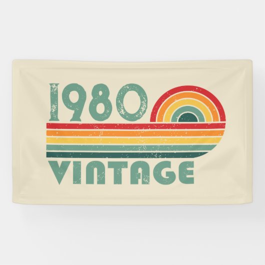 パーソナライズされたヴィンテージ誕生日プレゼント 横断幕 (横)