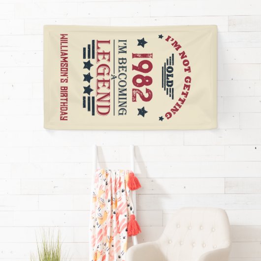 パーソナライズされたヴィンテージ誕生日プレゼント 横断幕 (インサイチュ)