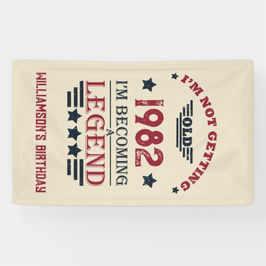 パーソナライズされたヴィンテージ誕生日プレゼント 横断幕 (横)