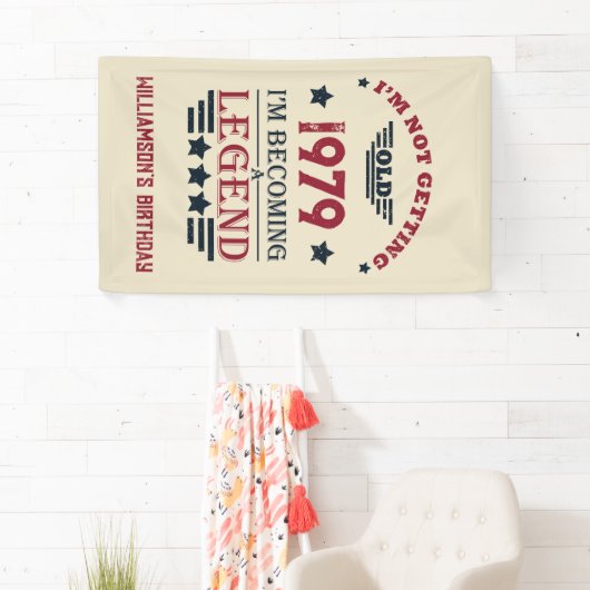 パーソナライズされたヴィンテージ誕生日プレゼント 横断幕 (インサイチュ)