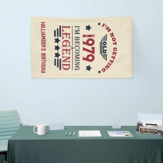 パーソナライズされたヴィンテージ誕生日プレゼント 横断幕 (トレードショー)