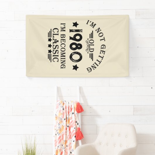 パーソナライズされたヴィンテージ誕生日プレゼント 横断幕 (インサイチュ)