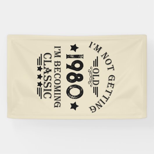 パーソナライズされたヴィンテージ誕生日プレゼント 横断幕 (横)