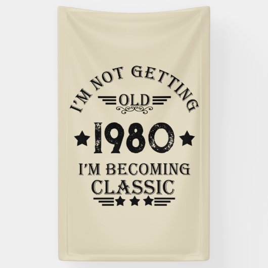 パーソナライズされたヴィンテージ誕生日プレゼント 横断幕 (縦)