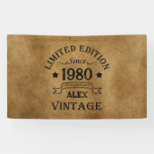 パーソナライズされたヴィンテージ誕生日プレゼント 横断幕 (横)