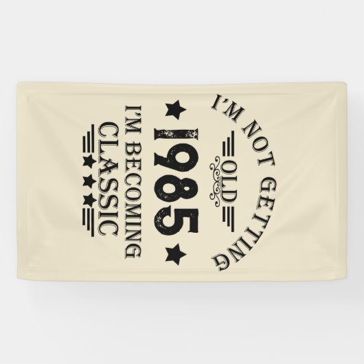 パーソナライズされたヴィンテージ誕生日プレゼント 横断幕 (横)