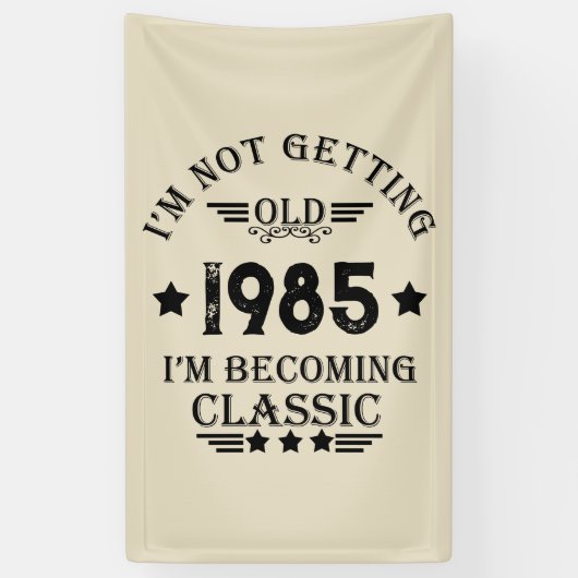 パーソナライズされたヴィンテージ誕生日プレゼント 横断幕 (縦)