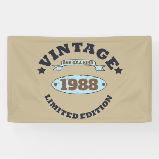 パーソナライズされたヴィンテージ誕生日プレゼント 横断幕 (横)