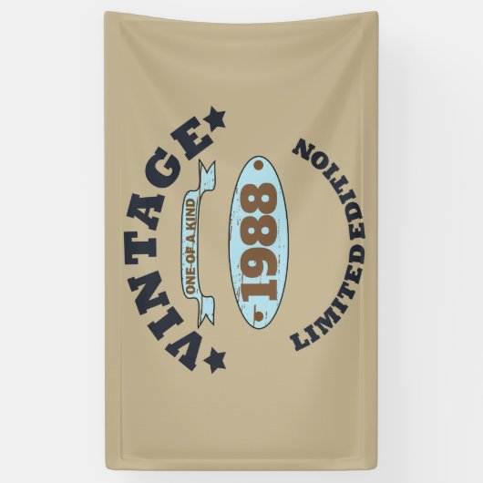 パーソナライズされたヴィンテージ誕生日プレゼント 横断幕 (縦)