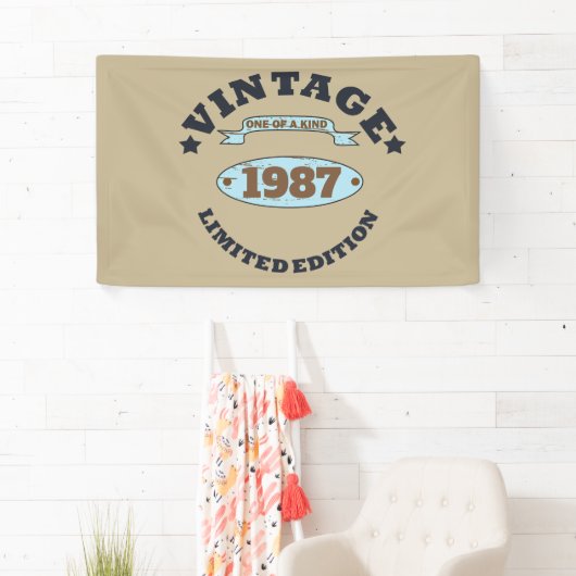 パーソナライズされたヴィンテージ誕生日プレゼント 横断幕 (インサイチュ)