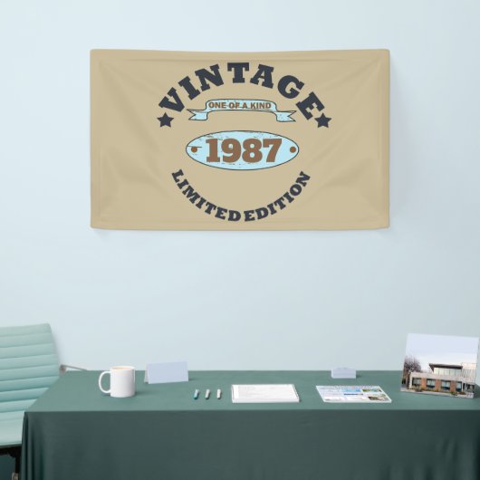 パーソナライズされたヴィンテージ誕生日プレゼント 横断幕 (トレードショー)