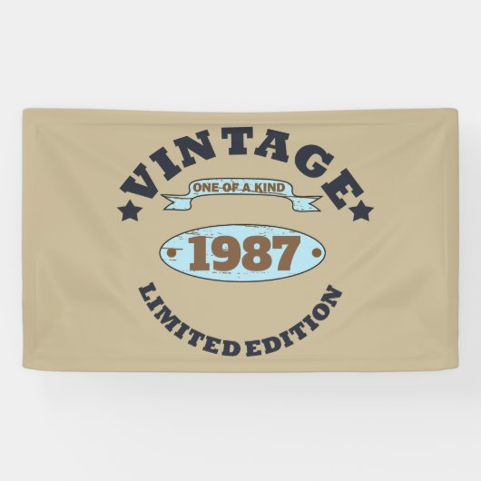 パーソナライズされたヴィンテージ誕生日プレゼント 横断幕 (横)