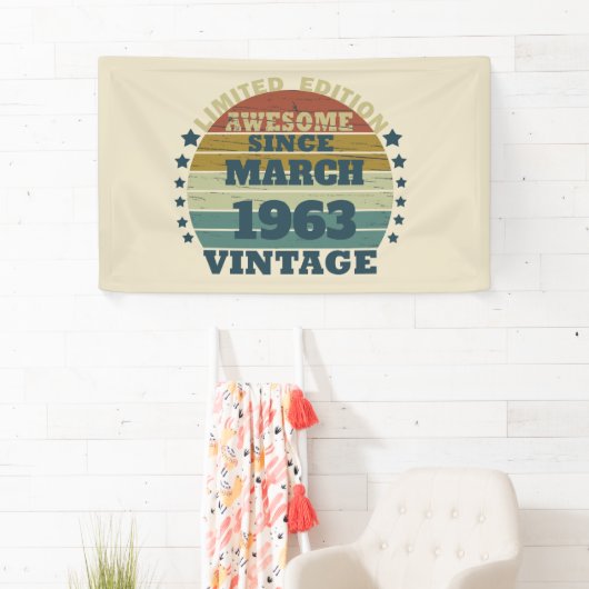 パーソナライズされたヴィンテージ誕生日プレゼント 横断幕 (インサイチュ)