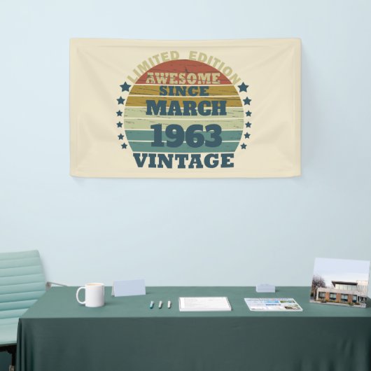 パーソナライズされたヴィンテージ誕生日プレゼント 横断幕 (トレードショー)