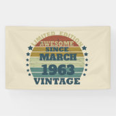 パーソナライズされたヴィンテージ誕生日プレゼント 横断幕 (横)