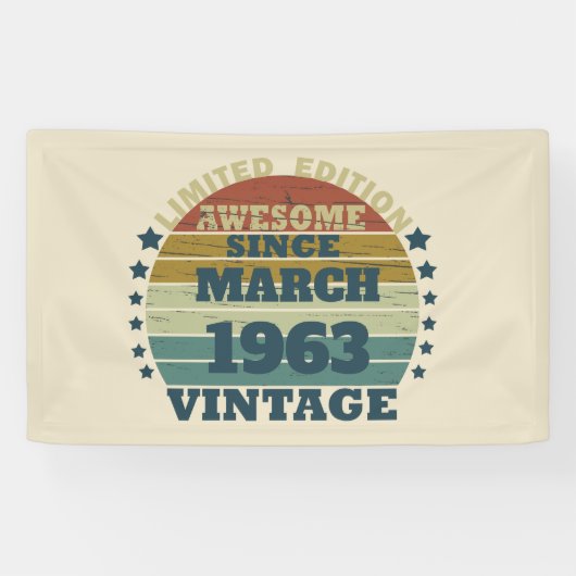 パーソナライズされたヴィンテージ誕生日プレゼント 横断幕 (横)