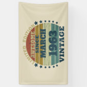 パーソナライズされたヴィンテージ誕生日プレゼント 横断幕 (縦)