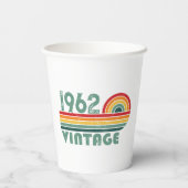 パーソナライズされたヴィンテージ誕生日プレゼント 紙コップ (裏面)