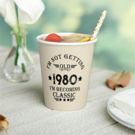 パーソナライズされたヴィンテージ誕生日プレゼント 紙コップ