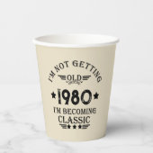 パーソナライズされたヴィンテージ誕生日プレゼント 紙コップ (正面)