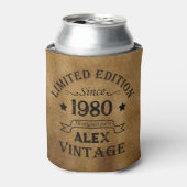 パーソナライズされたヴィンテージ誕生日プレゼント 缶クーラー (缶正面)
