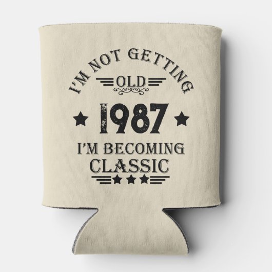 パーソナライズされたヴィンテージ誕生日プレゼント 缶クーラー (裏面)