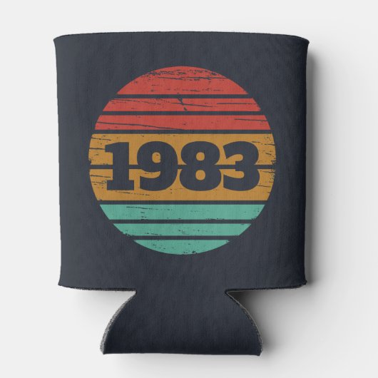 パーソナライズされたヴィンテージ誕生日プレゼント 缶クーラー (裏面)