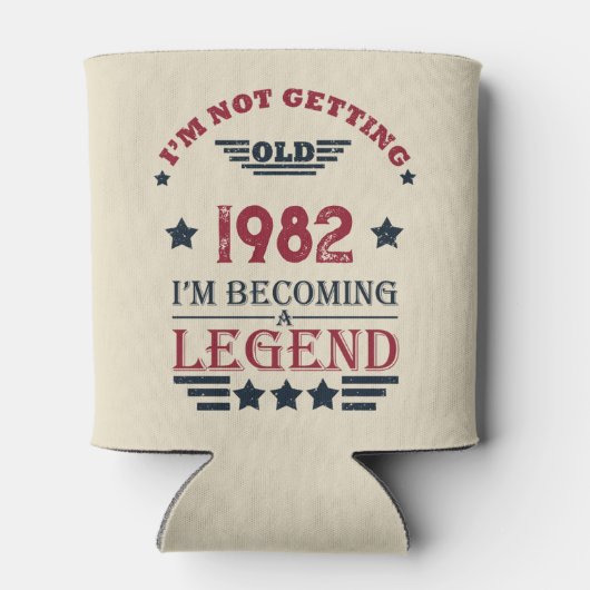 パーソナライズされたヴィンテージ誕生日プレゼント 缶クーラー (裏面)