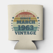 パーソナライズされたヴィンテージ誕生日プレゼント 缶クーラー (裏面)