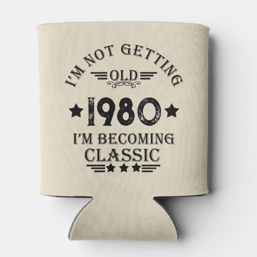 パーソナライズされたヴィンテージ誕生日プレゼント 缶クーラー (裏面)