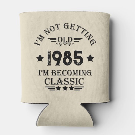 パーソナライズされたヴィンテージ誕生日プレゼント 缶クーラー (裏面)