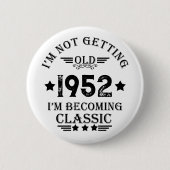 パーソナライズされたヴィンテージ誕生日プレゼント 缶バッジ (正面)