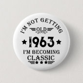 パーソナライズされたヴィンテージ誕生日プレゼント 缶バッジ (正面)