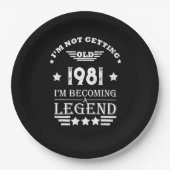 パーソナライズされたヴィンテージ誕生日白黒 ペーパープレート (正面)