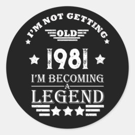 パーソナライズされたヴィンテージ誕生日白黒 ラウンドシール