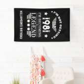 パーソナライズされたヴィンテージ誕生日白黒 横断幕 (インサイチュ)