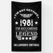 パーソナライズされたヴィンテージ誕生日白黒 横断幕 (縦)