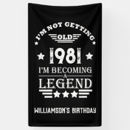 パーソナライズされたヴィンテージ誕生日白黒 横断幕