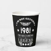 パーソナライズされたヴィンテージ誕生日白黒 紙コップ (裏面)