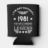 パーソナライズされたヴィンテージ誕生日白黒 缶クーラー (裏面)