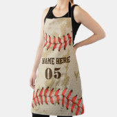 パーソナライズされたヴィンテージ野球名番号レトロ エプロン (インサイチュ)