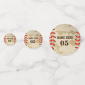 パーソナライズされたヴィンテージ野球名番号レトロ コンフェッティ (裏面)