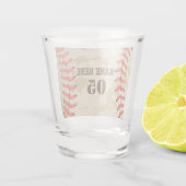 パーソナライズされたヴィンテージ野球名番号レトロ ショットグラス (裏面)