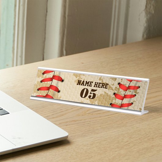 パーソナライズされたヴィンテージ野球名番号レトロ デスクネームプレート