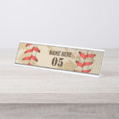 パーソナライズされたヴィンテージ野球名番号レトロ デスクネームプレート (正面)