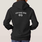 パーソナライズされたヴィンテージ野球名番号レトロ パーカ (裏面)
